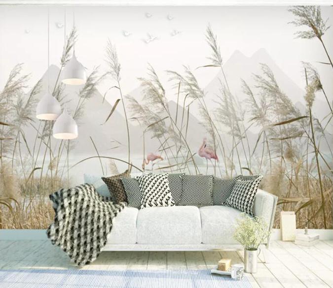 3D Reed Fluttering 221 Wall Murals Wallpaper AJ Wallpaper 2 