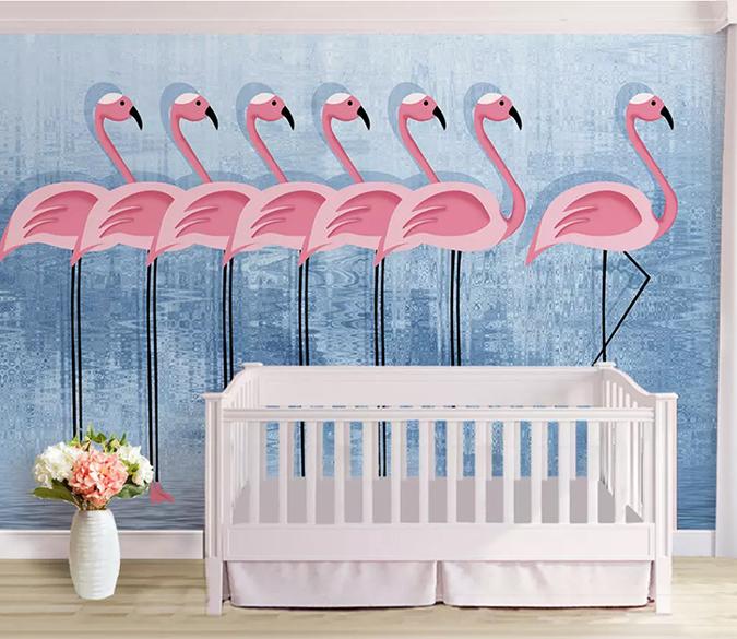 3D Flamingo 1068 Wall Murals Wallpaper AJ Wallpaper 2 