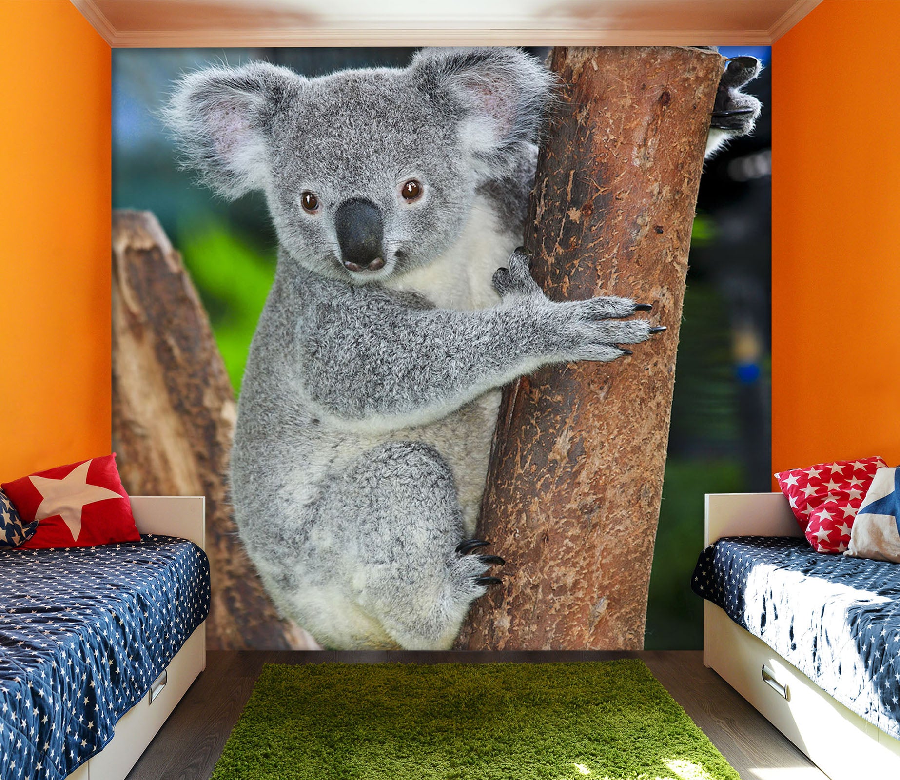 3D Koala Tree 307 Wall Murals