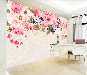 3D Blueberry Rose WC535 Wall Murals