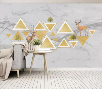 3D Deer Triangle WC2255 Wall Murals