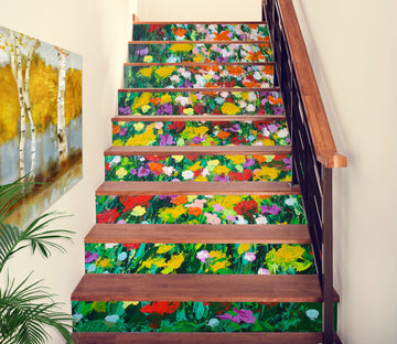 3D Colorful Flowers 89129 Allan P. Friedlander Stair Risers