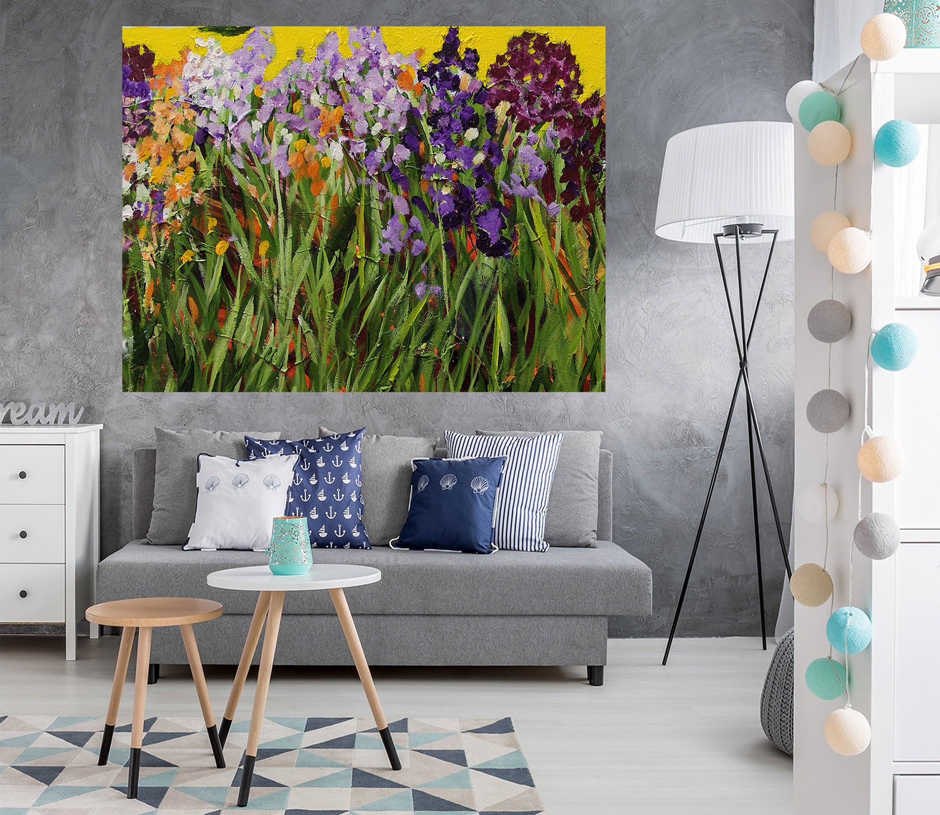 3D Purple Flowers 249 Allan P. Friedlander Wall Sticker