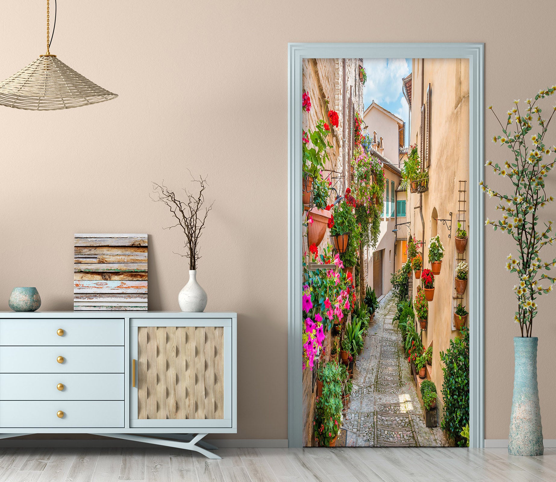 3D Flower House 22148 Door Mural