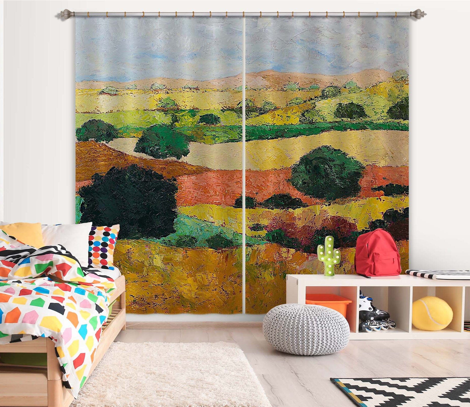 3D Colored Field 149 Allan P. Friedlander Curtain Curtains Drapes Curtains AJ Creativity Home 