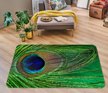 3D Peacock Feather 68209 Animal Non Slip Rug Mat