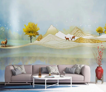 3D Yellow Tree WC1534 Wall Murals