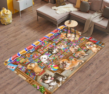 3D Candy House Dog 5747 Kayomi Harai Rug Non Slip Rug Mat