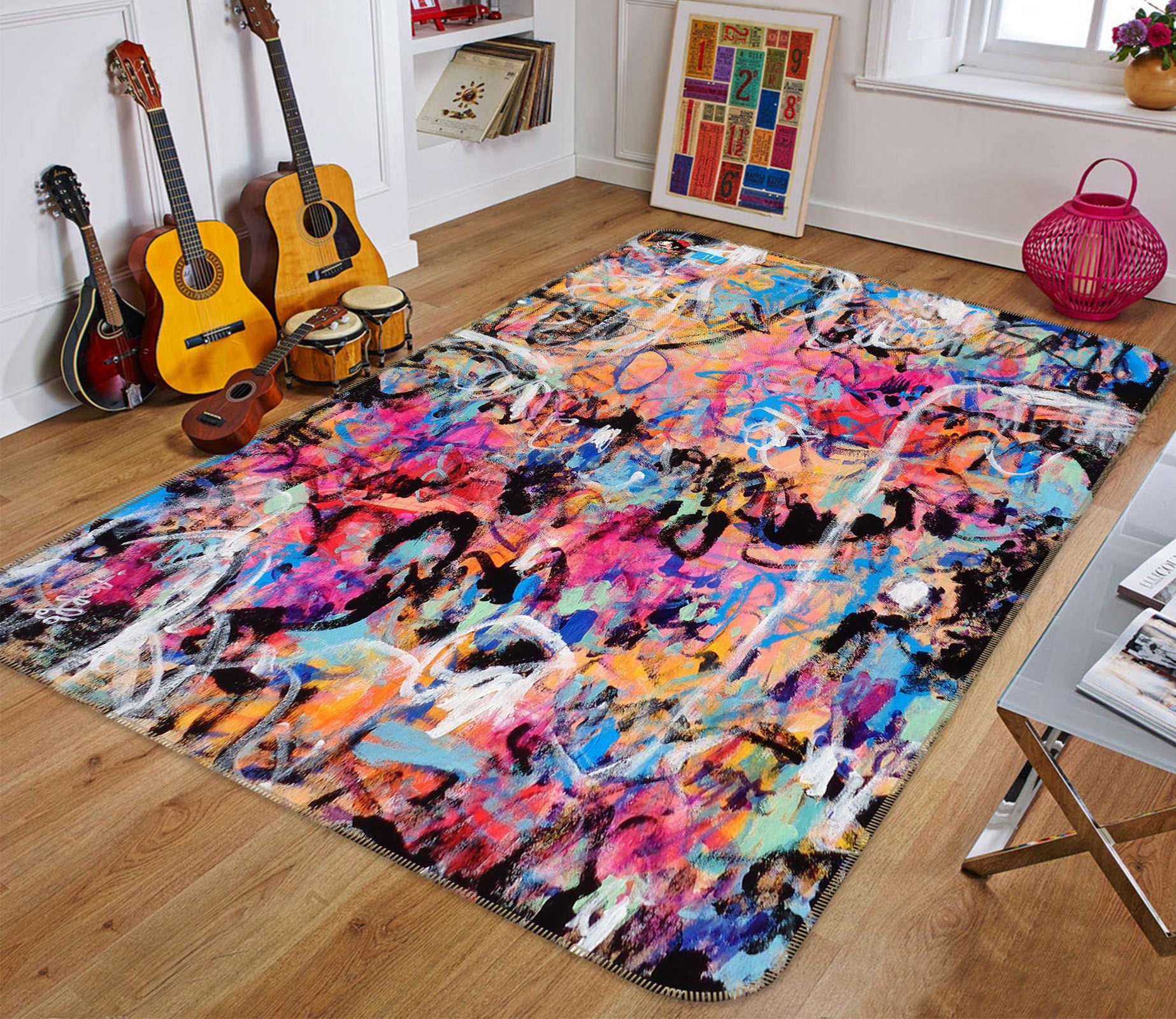 3D Color Splash Paint 123164 Misako Chida Rug Non Slip Rug Mat