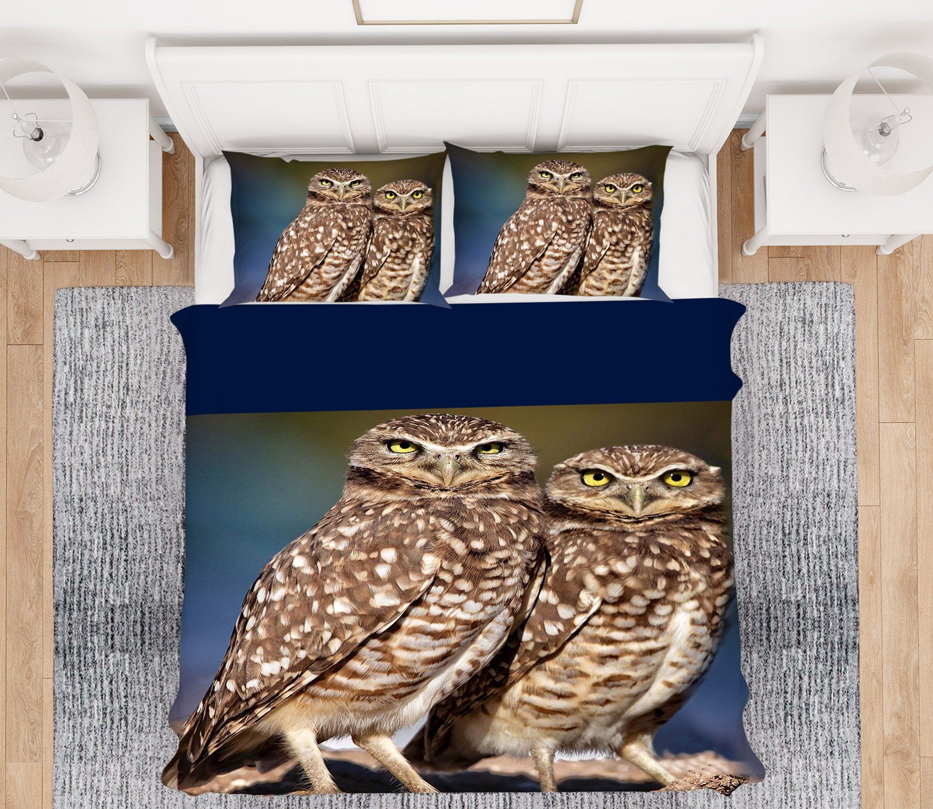 3D Burrowing Owl Buddies 2106 Kathy Barefield Bedding Bed Pillowcases Quilt Quiet Covers AJ Creativity Home 