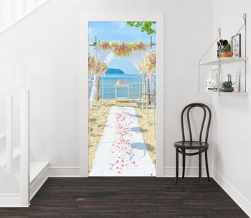 3D White Carpet 22062 Door Mural