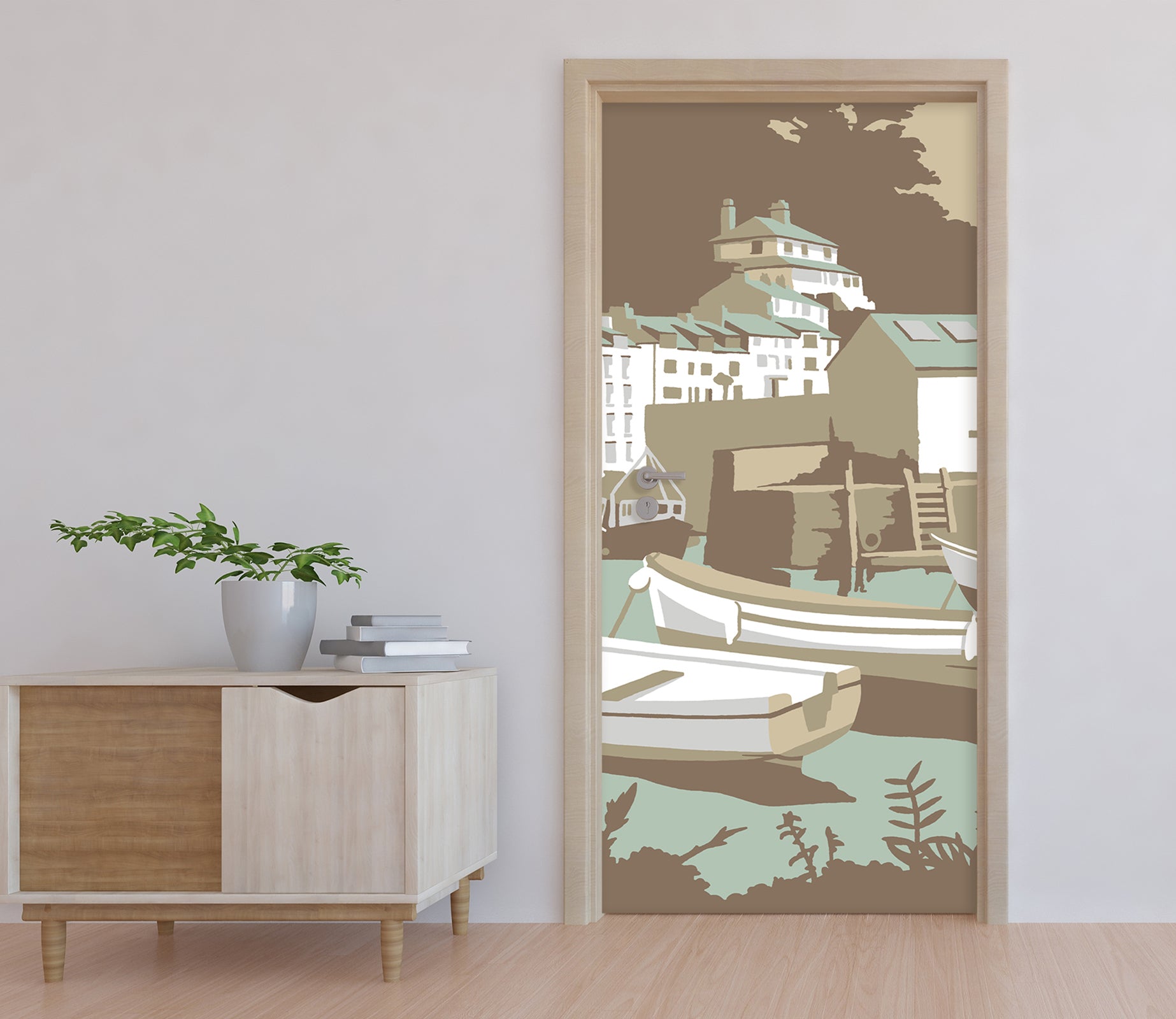 3D Building House Boat 9254 Steve Read Door Mural