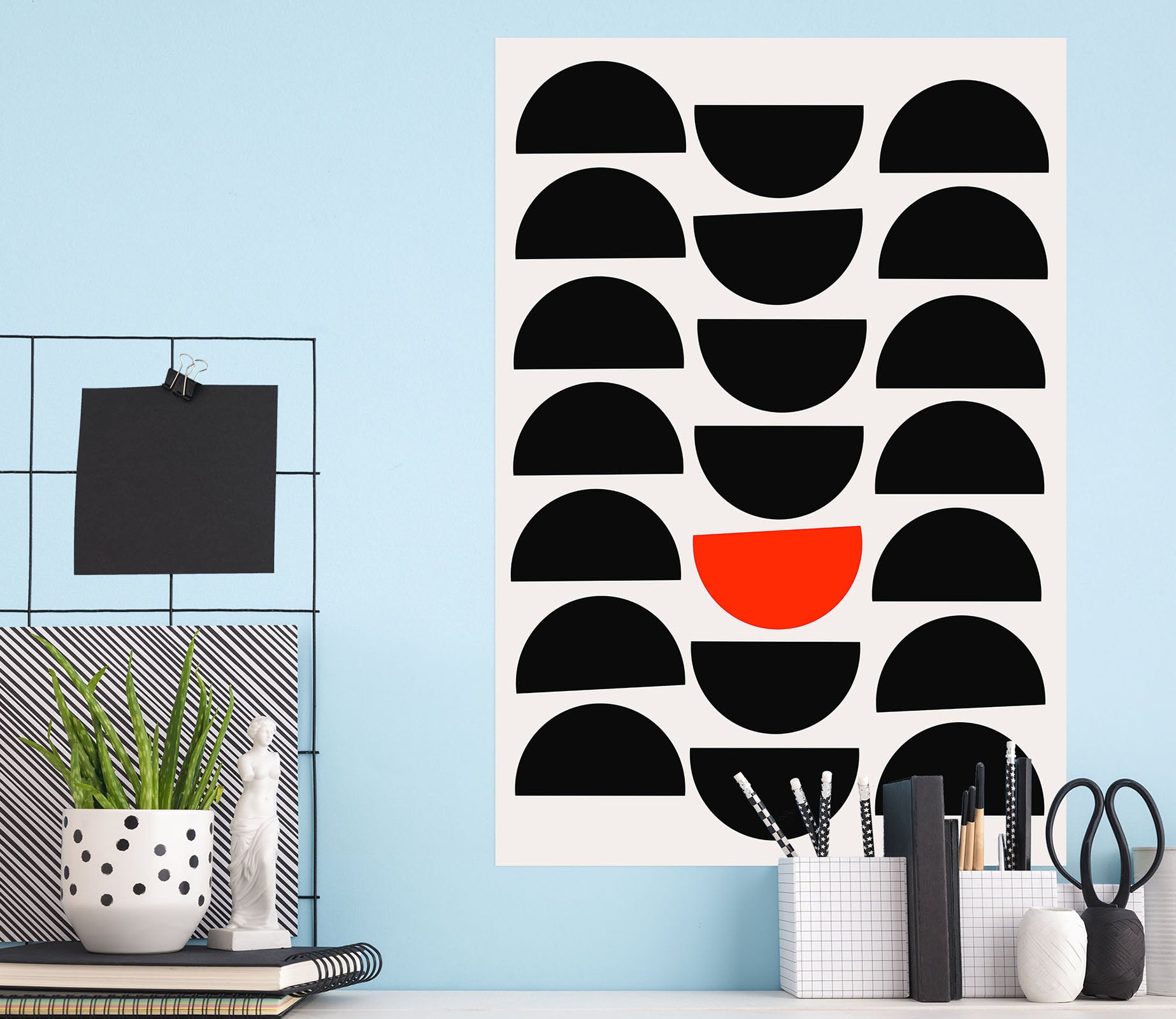 3D Black Semicircle 205 Boris Draschoff Wall Sticker