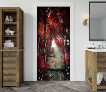 3D Red Maple Forest 22033 Door Mural