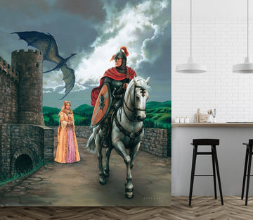 3D Knight Princess 7108 Ciruelo Wall Mural Wall Murals