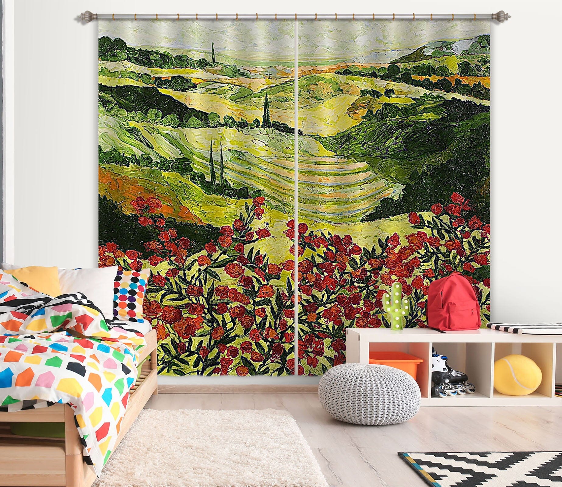 3D Wildflower 123 Allan P. Friedlander Curtain Curtains Drapes Curtains AJ Creativity Home 