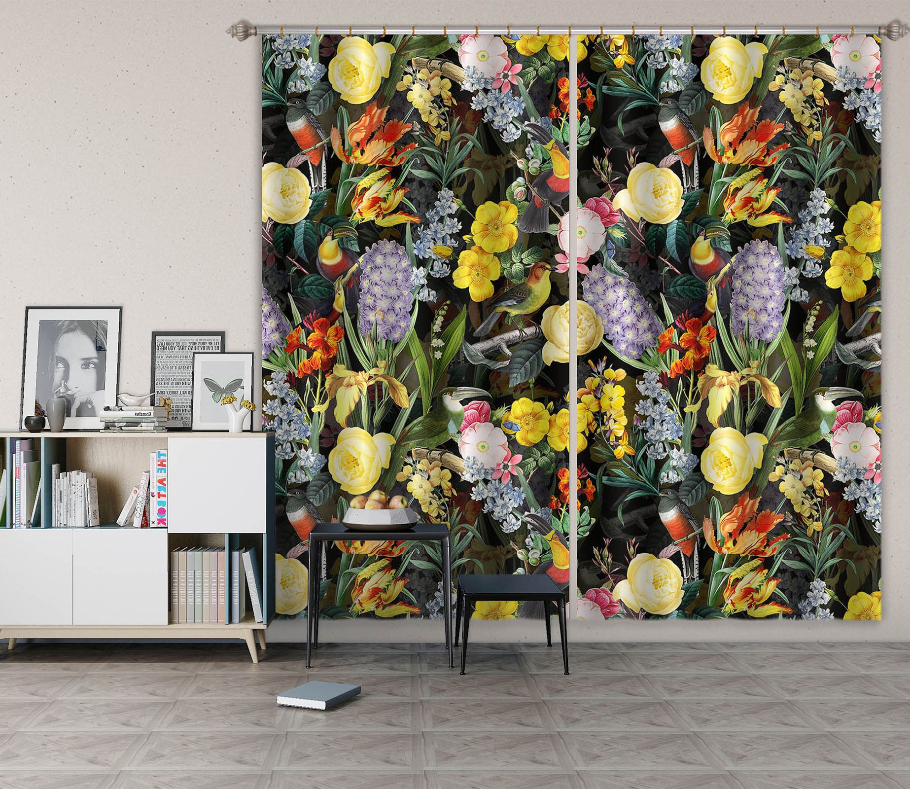 3D Colorful Garden 171 Uta Naumann Curtain Curtains Drapes