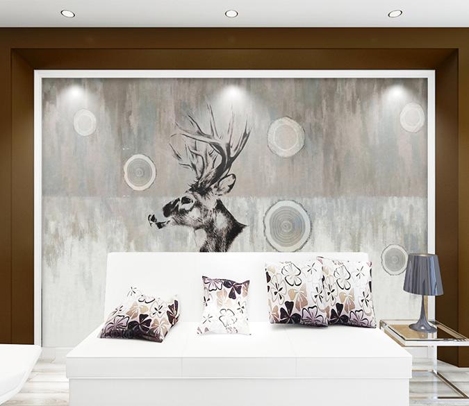 3D Elk Circle 199 Wall Murals Wallpaper AJ Wallpaper 2 