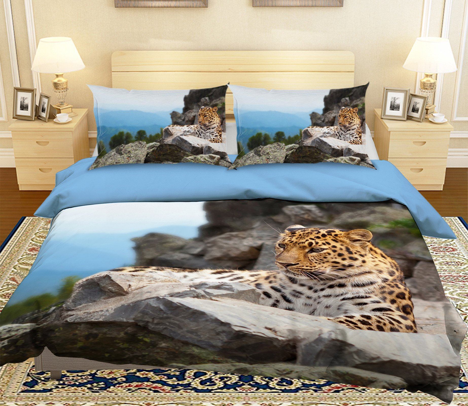 3D Tiger Squatting 1944 Bed Pillowcases Quilt Quiet Covers AJ Creativity Home 