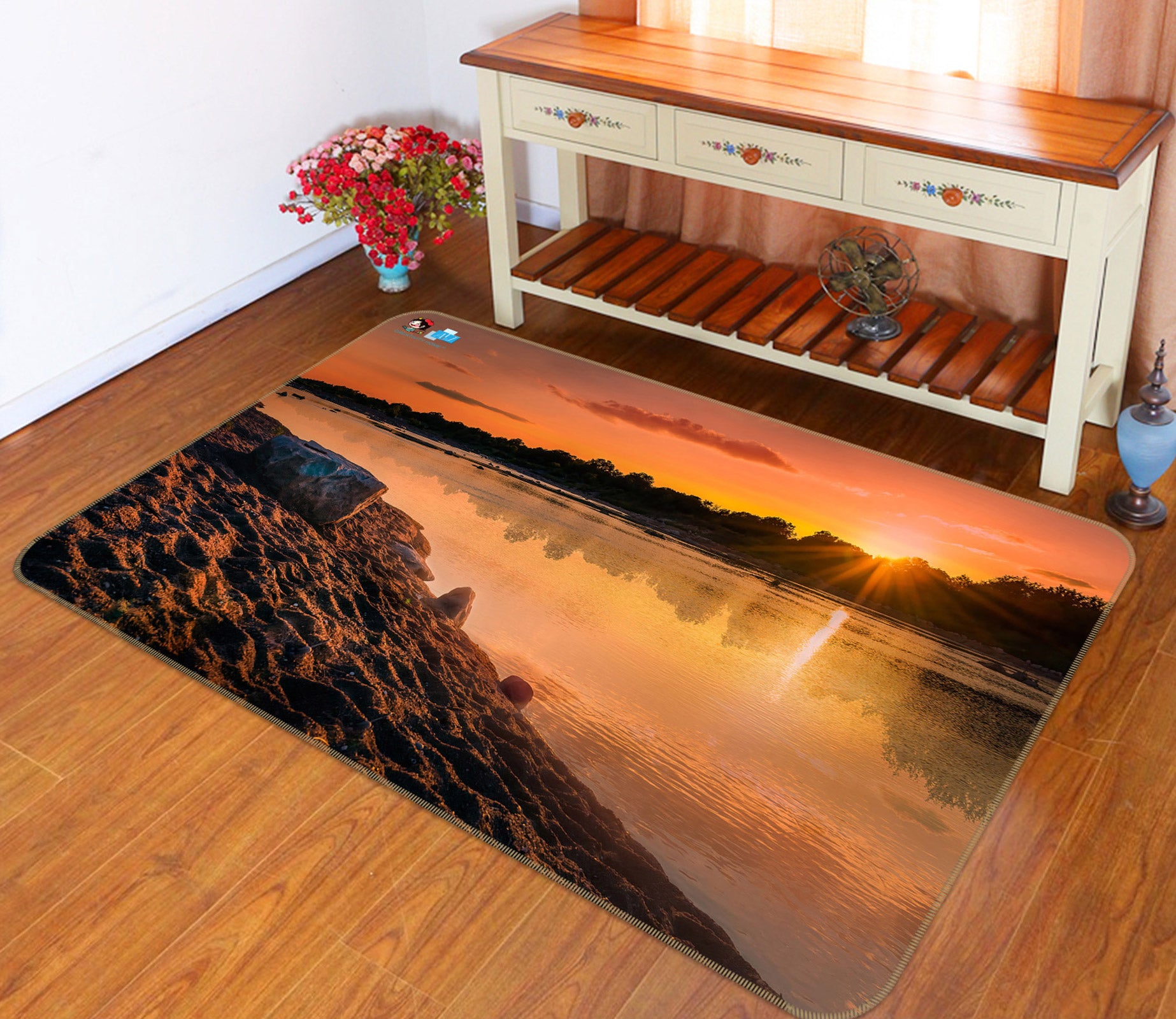 3D Lake Sunshine 5124 Beth Sheridan Rug Non Slip Rug Mat