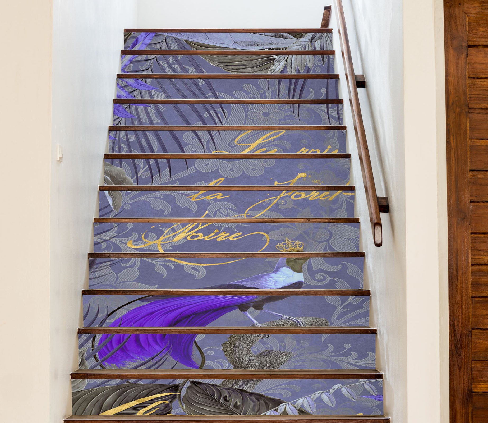 3D Purple Bird 11022 Andrea Haase Stair Risers