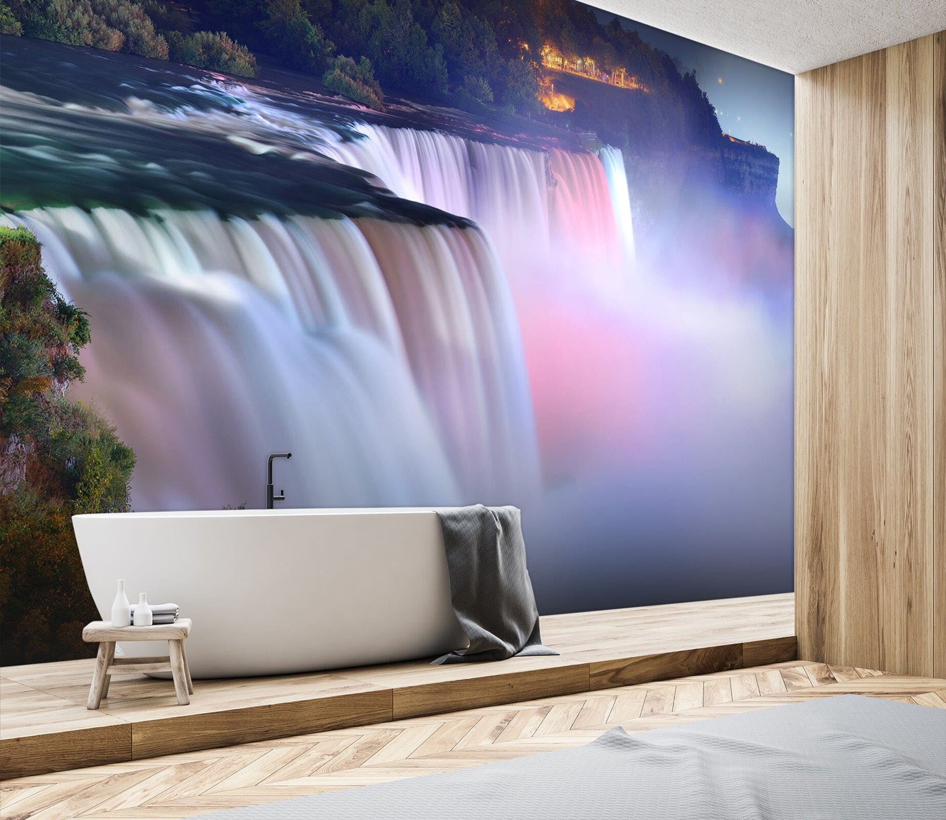 3D Colored Waterfall 085 Wall Murals Wallpaper AJ Wallpaper 2 