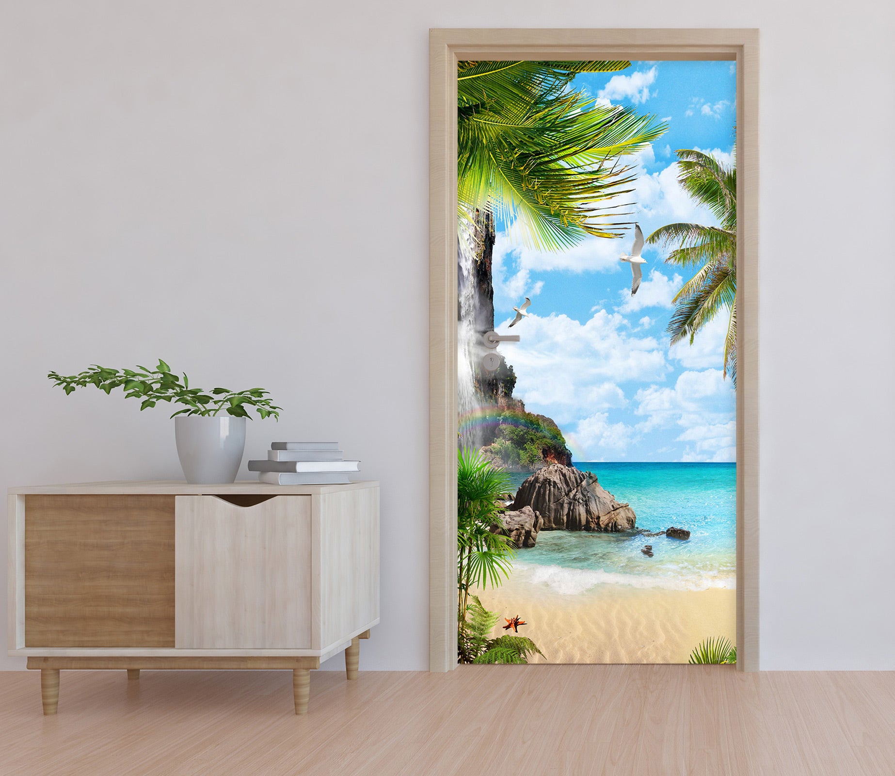 3D Coconut Tree 23236 Door Mural