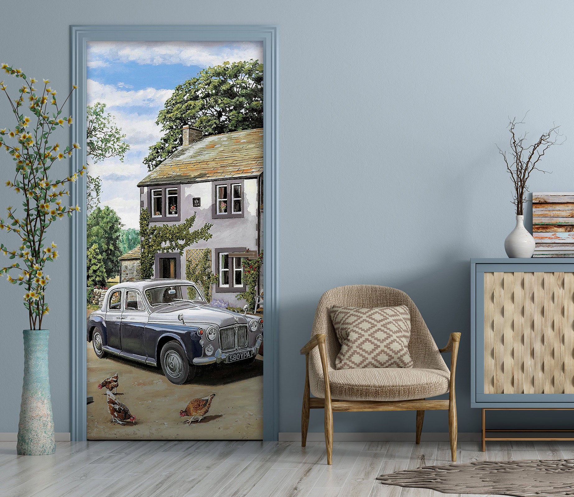 3D House Car 10365 Trevor Mitchell Door Mural