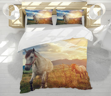 3D Horse Grass 19232 Bed Pillowcases Quilt