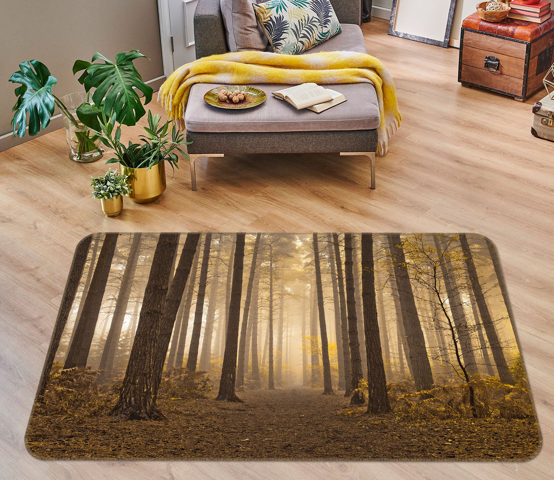 3D Tree Trunk Woods 83206 Assaf Frank Rug Non Slip Rug Mat