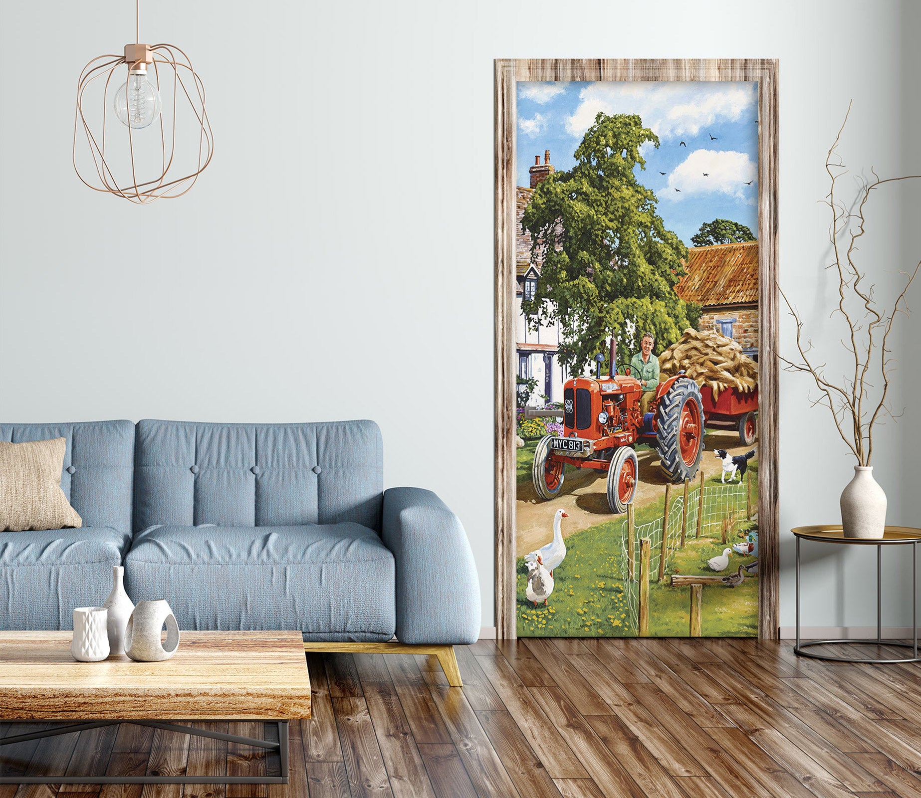 3D Farm Tractor Goose 10301 Trevor Mitchell Door Mural