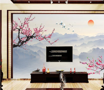 3D Fisherman Crane WC362 Wall Murals