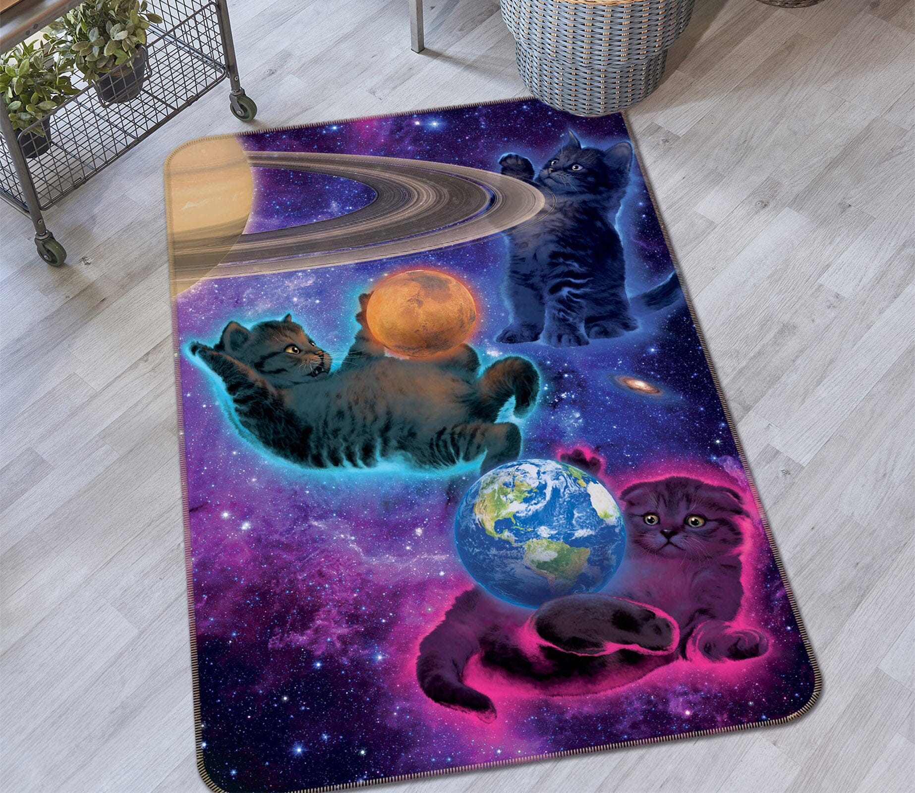 3D Cosmic Kittens 1025 Vincent Hie Rug Non Slip Rug Mat Mat AJ Creativity Home 