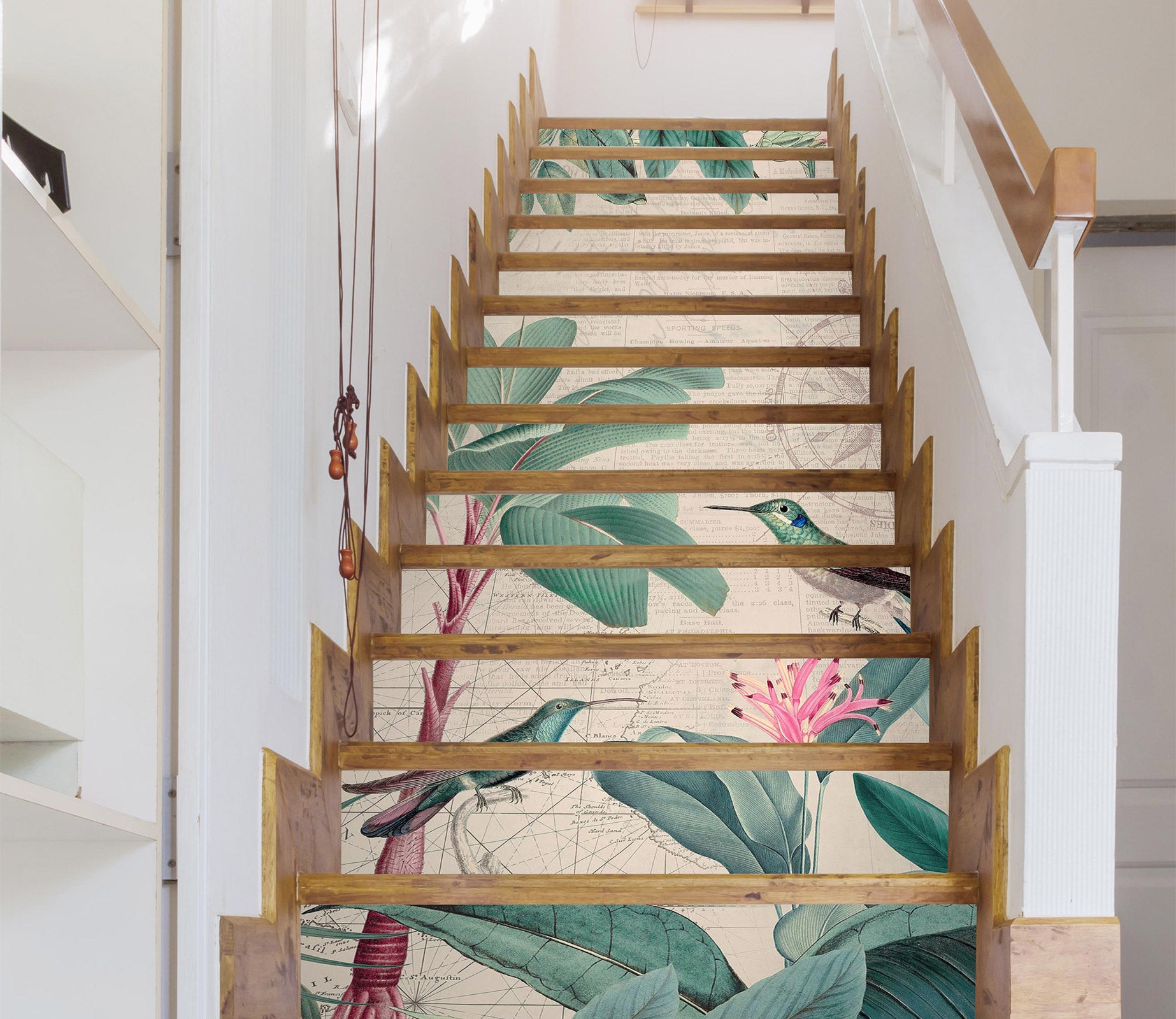 3D Bird Leaves Tree 10498 Andrea Haase Stair Risers