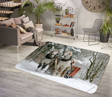 3D Snowfield Horse 69015 Animal Non Slip Rug Mat