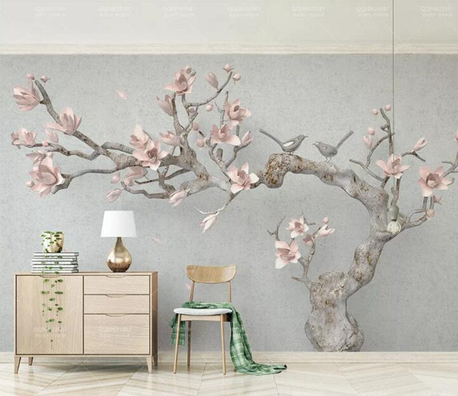 3D Pink Plum WC233 Wall Murals Wallpaper AJ Wallpaper 2 