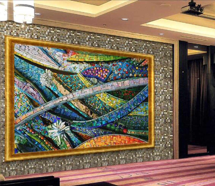 3D Colored Stones WC105 Wall Murals