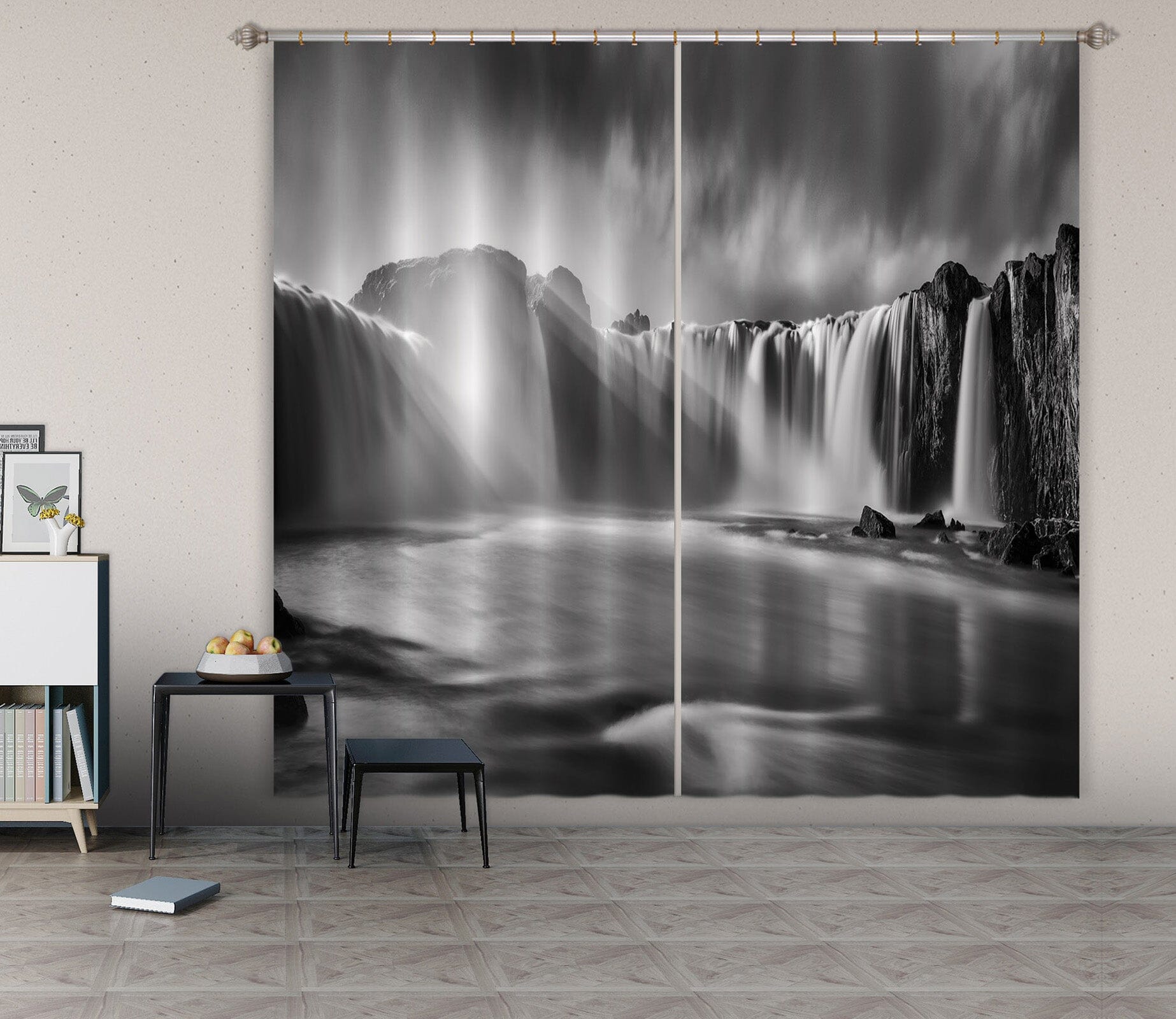 3D Grey Waterfall 131 Marco Carmassi Curtain Curtains Drapes Curtains AJ Creativity Home 