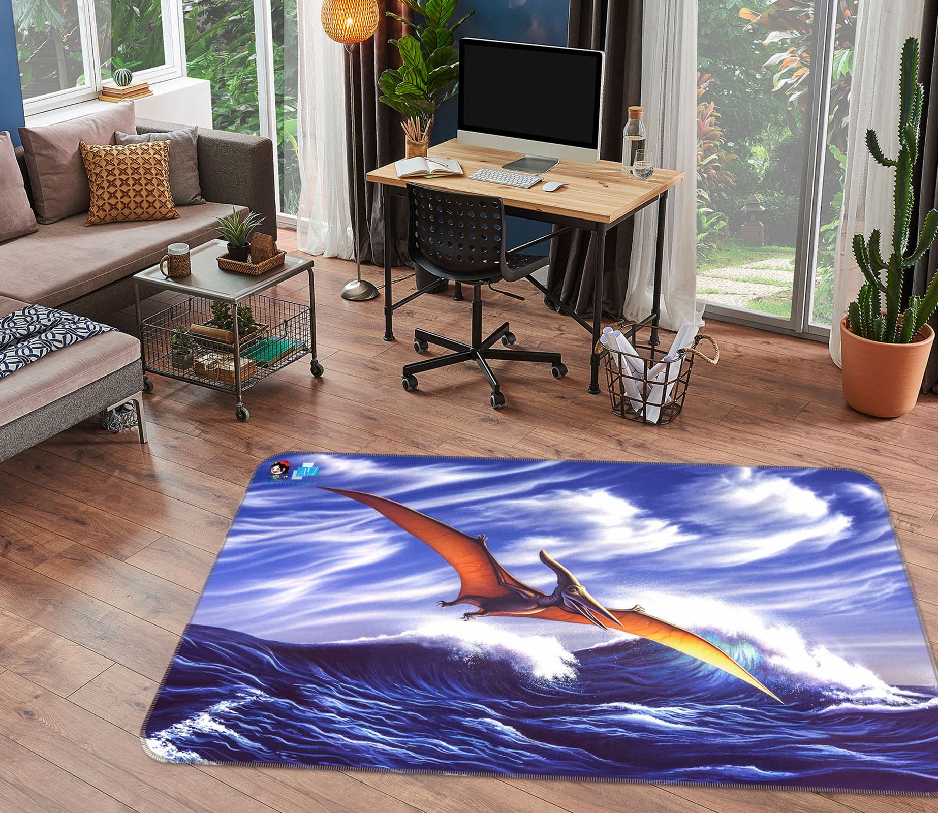 3D Pteranadon 85077 Jerry LoFaro Rug Non Slip Rug Mat