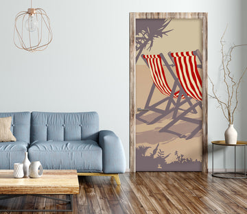 3D Red Recliner 9222 Steve Read Door Mural