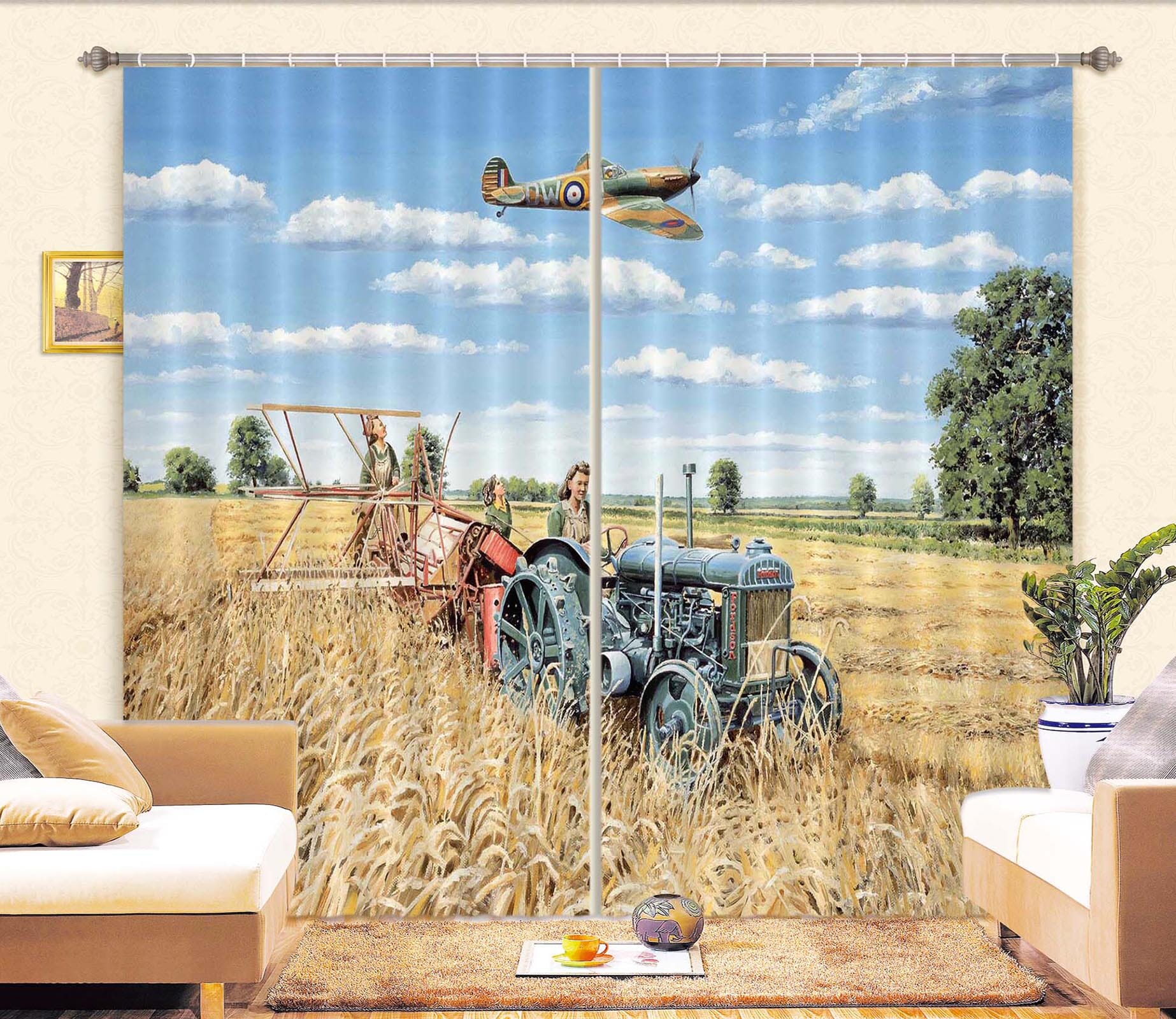 3D Harvesting Victory 069 Trevor Mitchell Curtain Curtains Drapes Curtains AJ Creativity Home 