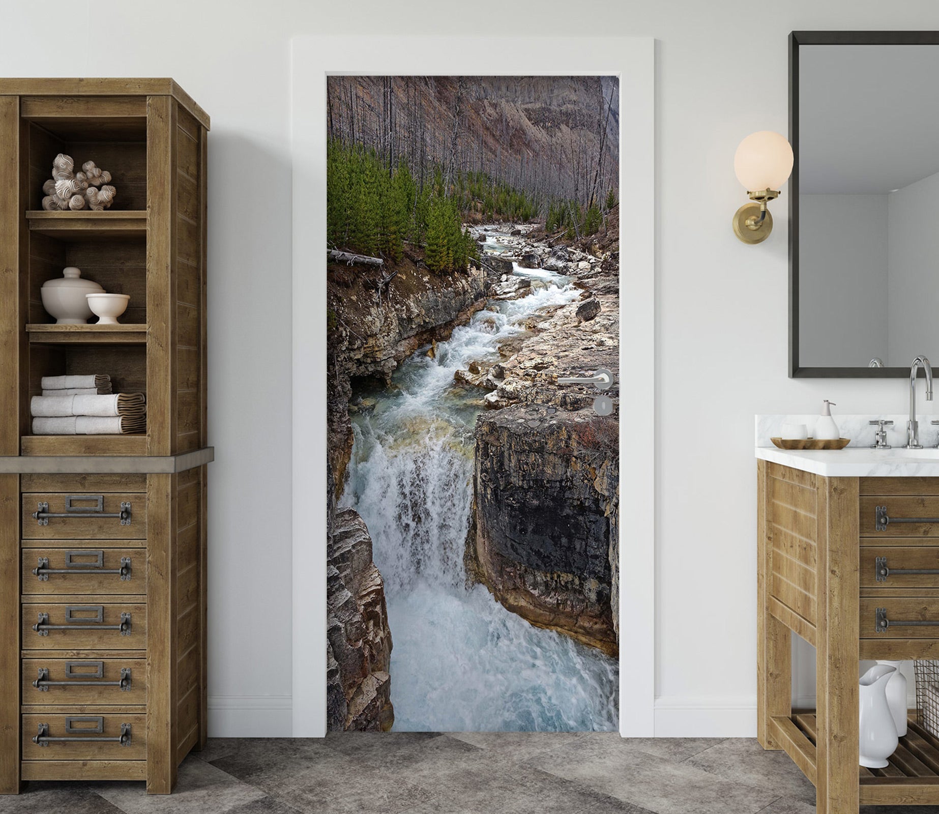 3D Stream Water 24023 Door Mural