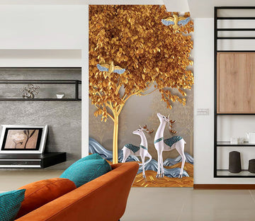 3D Tree Fawn Dove WC849 Wall Murals