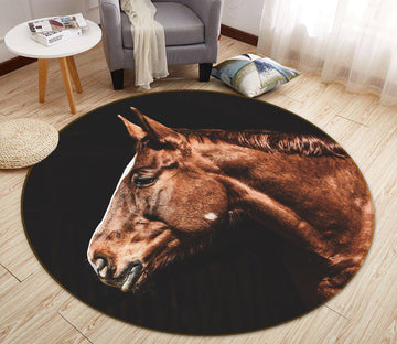 3D Horse 81293 Animal Round Non Slip Rug Mat