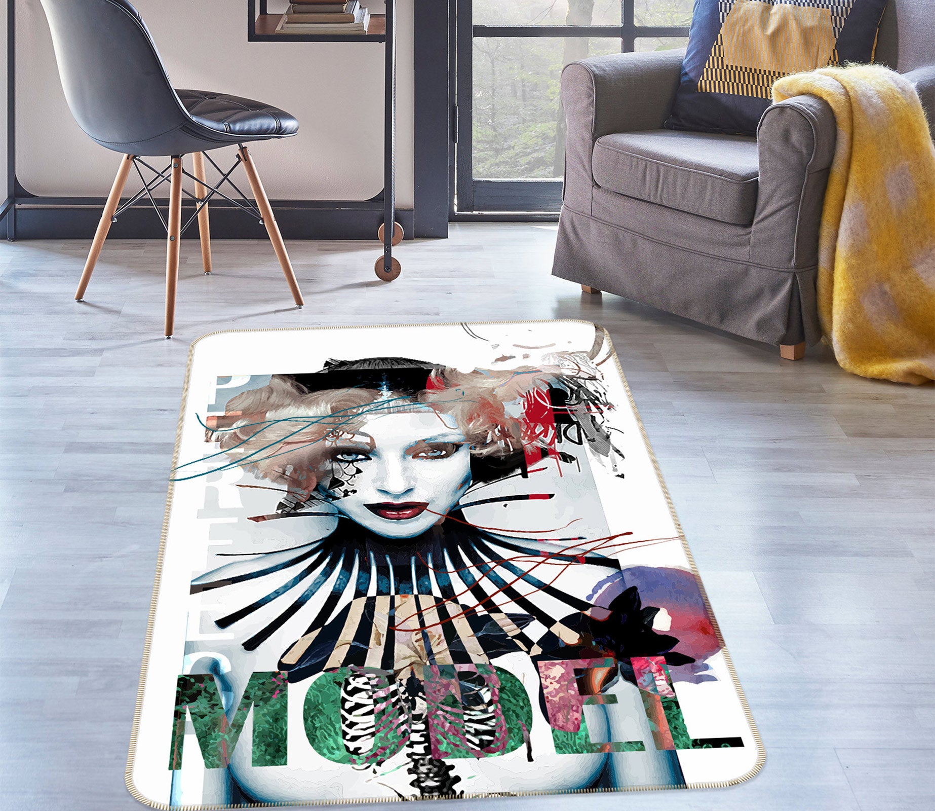 3D Model Woman 77253 Non Slip Rug Mat