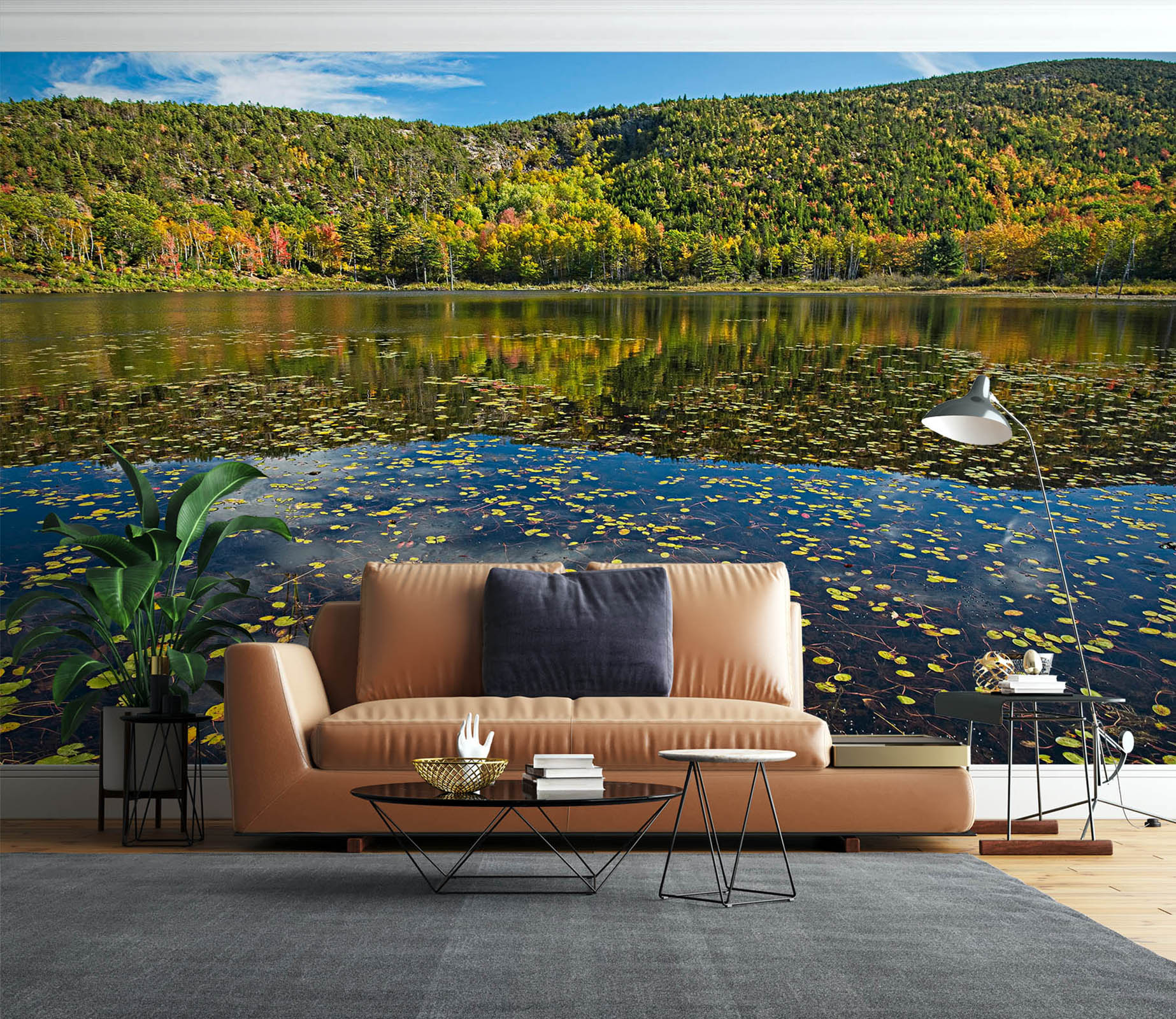 3D Mountain Lake Reflection 61161 Kathy Barefield Wall Mural Wall Murals