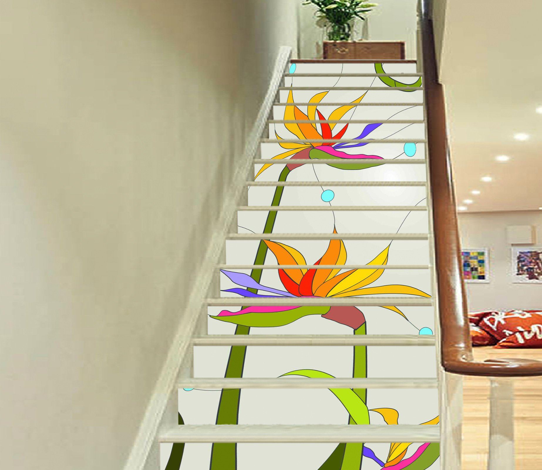 3D Flowers 291 Stair Risers Wallpaper AJ Wallpaper 