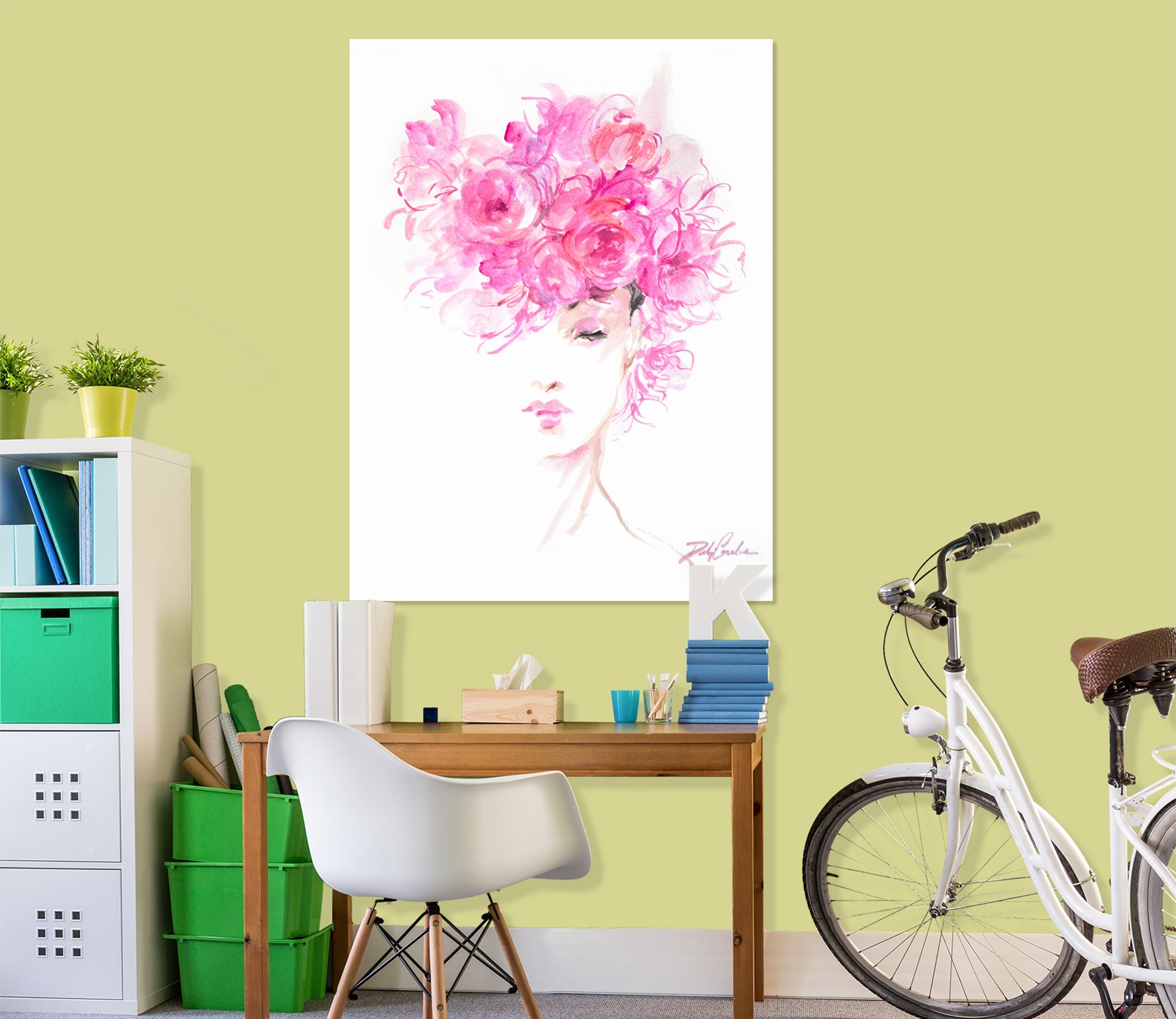 3D Rose Hair 037 Debi Coules Wall Sticker