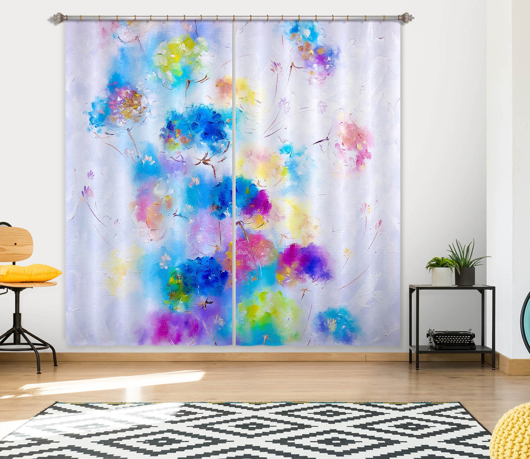 3D Colorful Flowers 2399 Skromova Marina Curtain Curtains Drapes