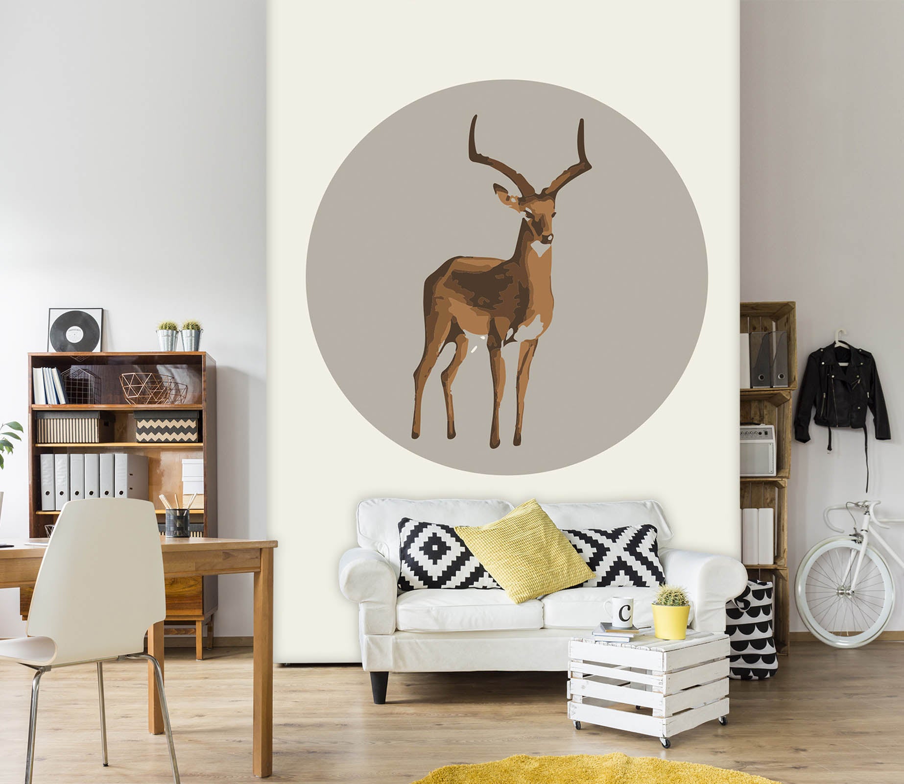 3D Golden Fawn 049 Wall Murals